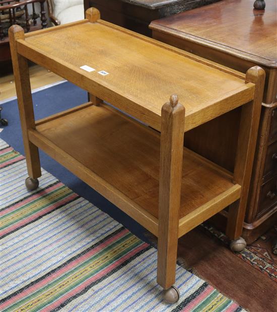 A Mouseman trolley, W.86cm